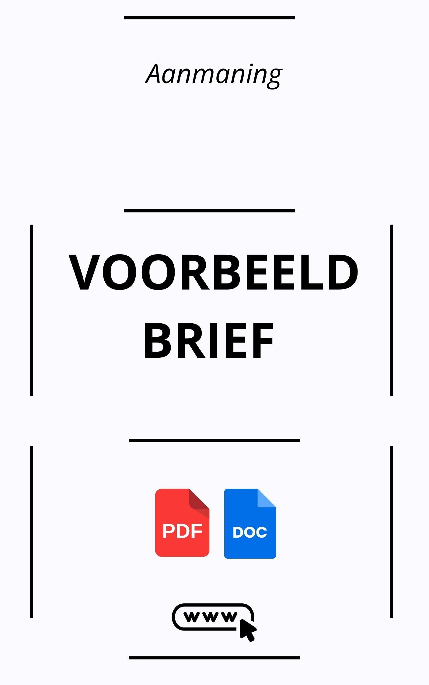 Voorbeeldbrief Aanmaning