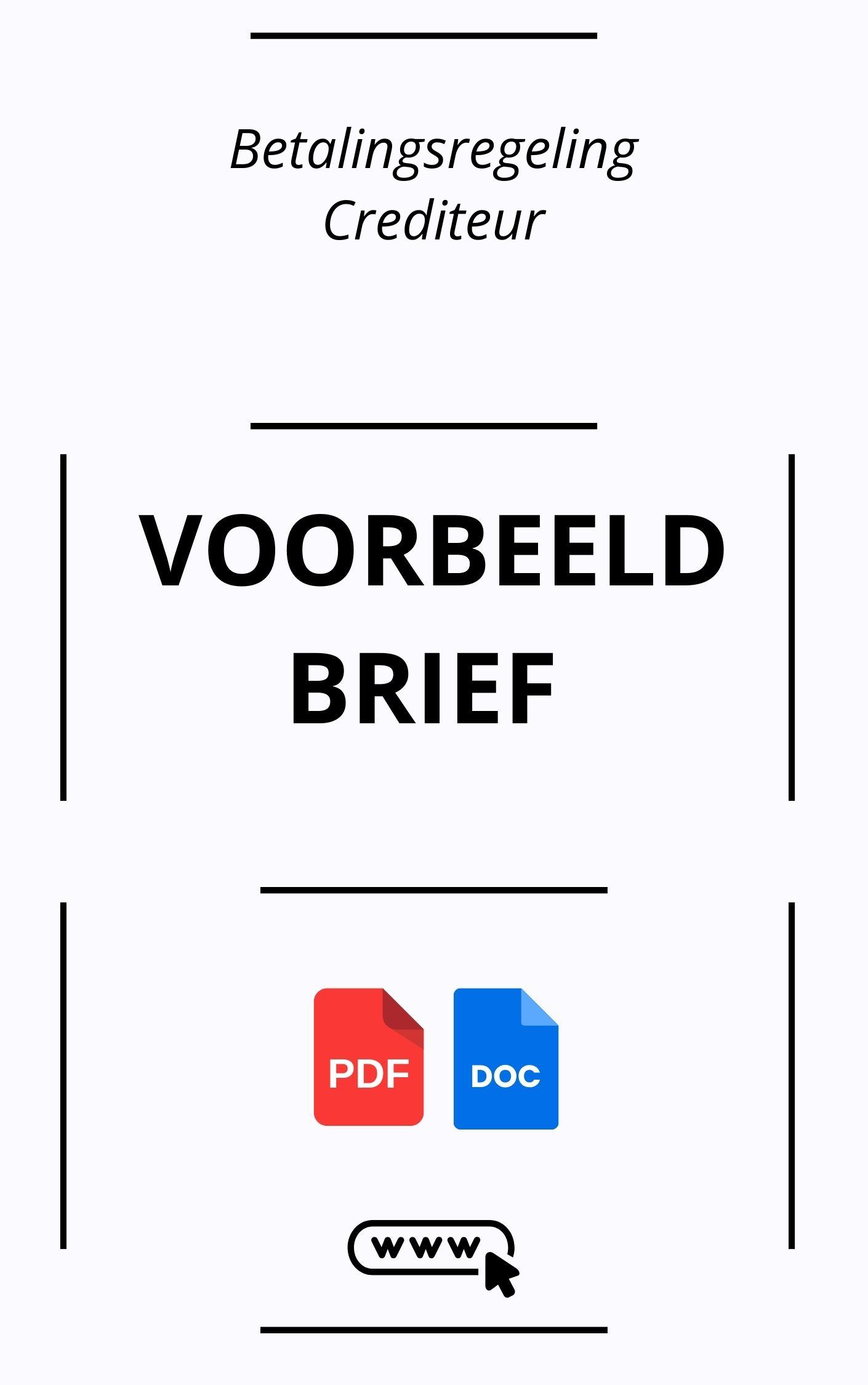 Voorbeeldbrief Betalingsregeling Crediteur