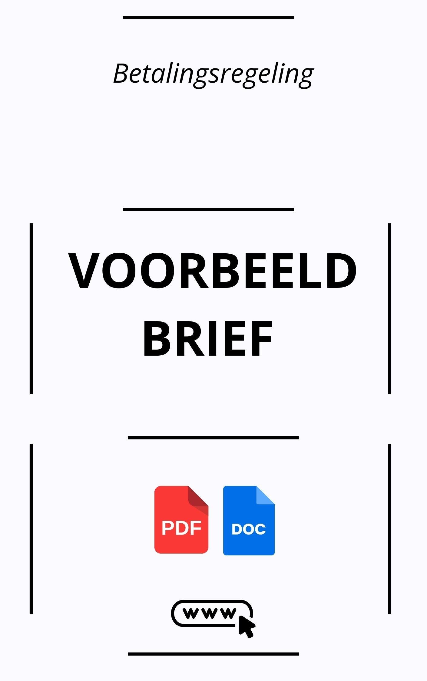 Voorbeeldbrief Betalingsregeling