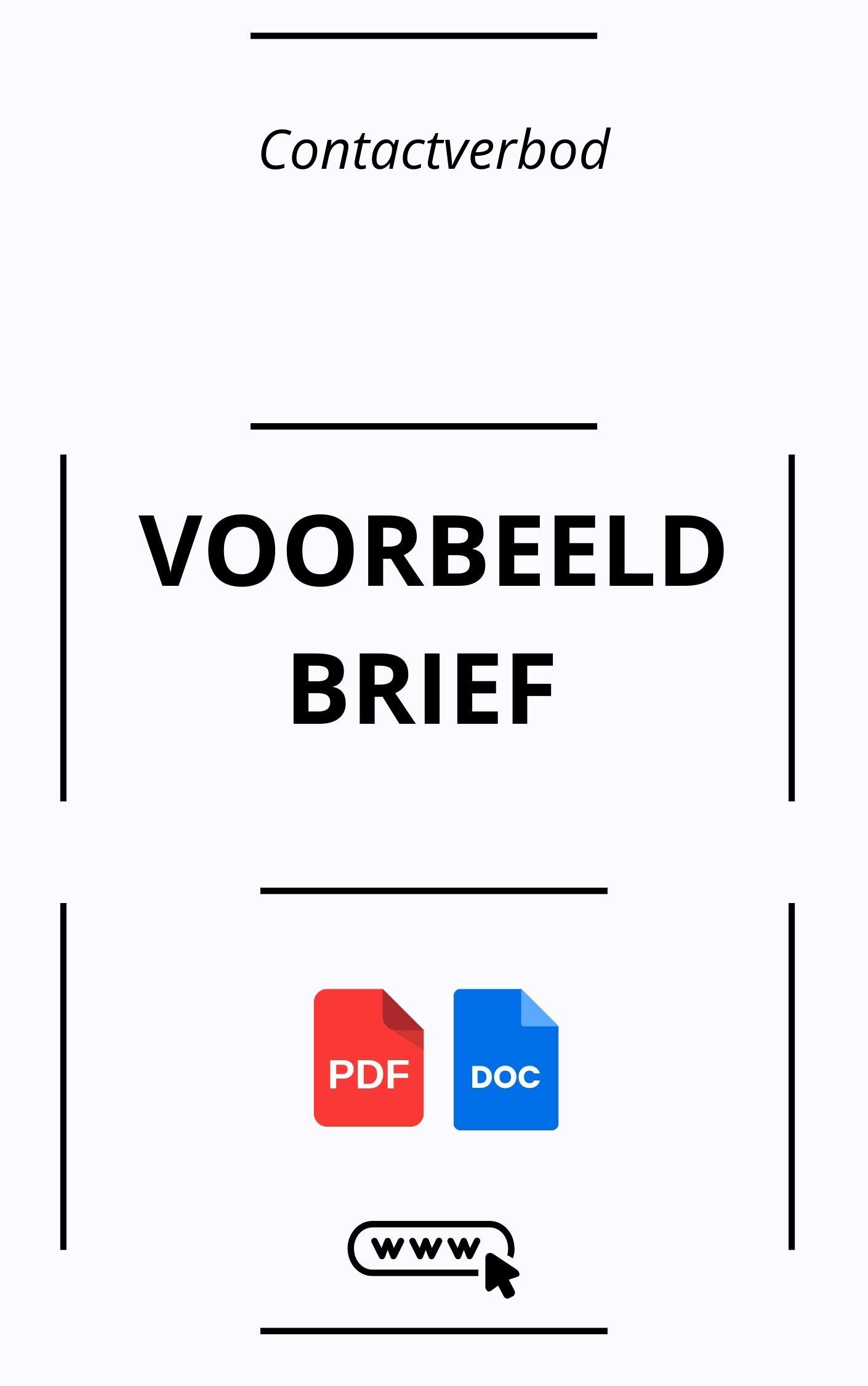Voorbeeldbrief Contactverbod