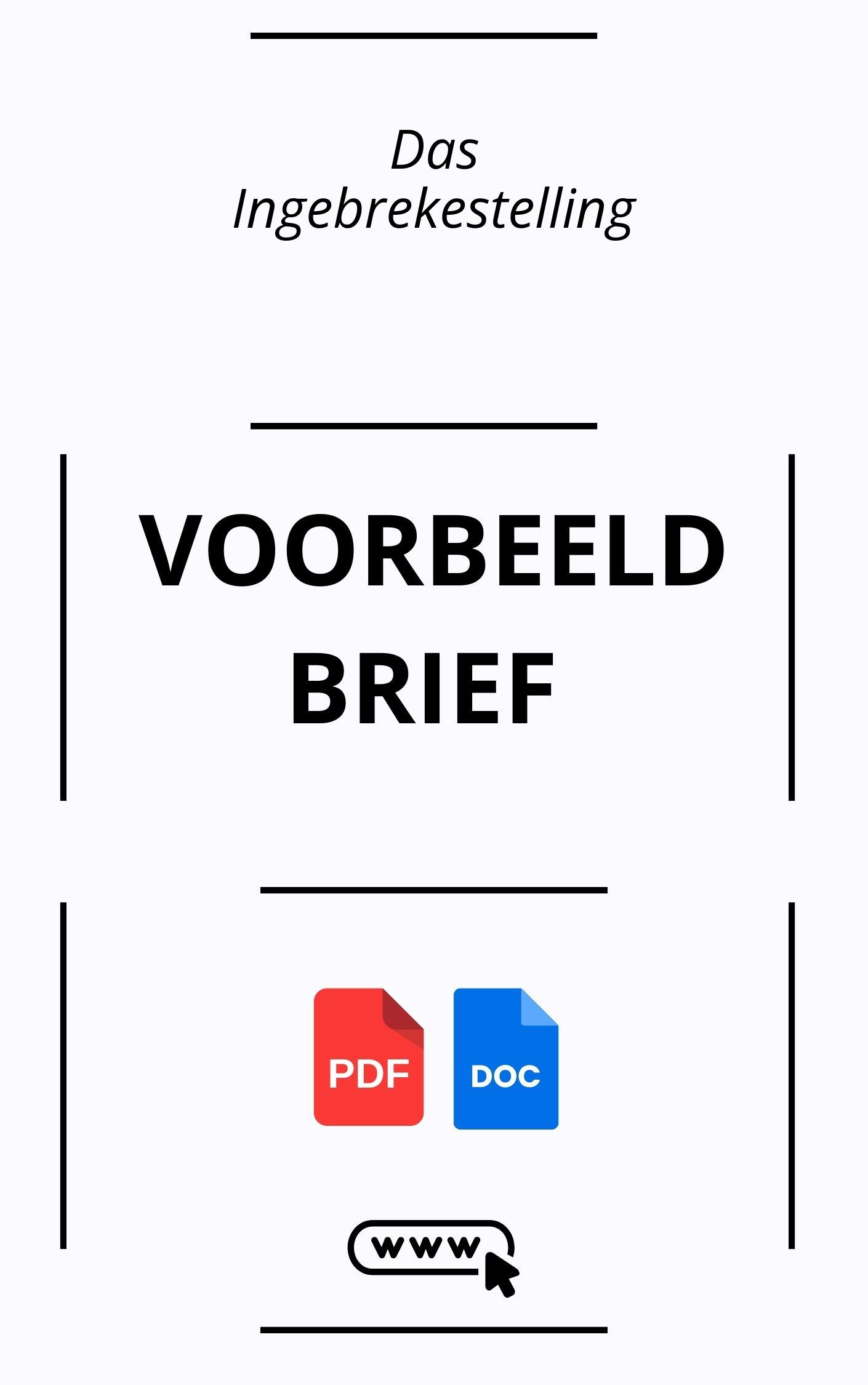 Das Voorbeeldbrief Ingebrekestelling
