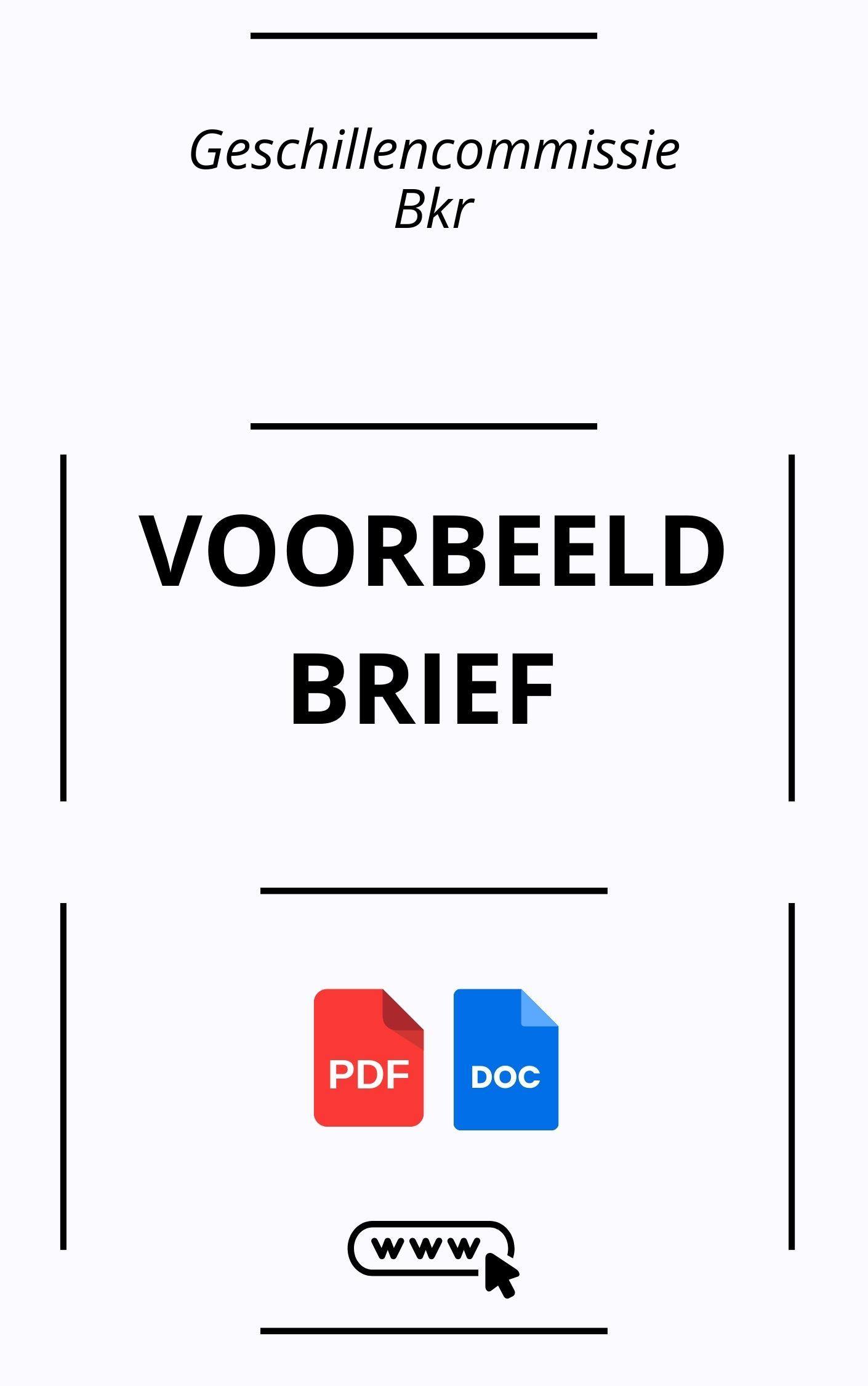Voorbeeldbrief Geschillencommissie Bkr