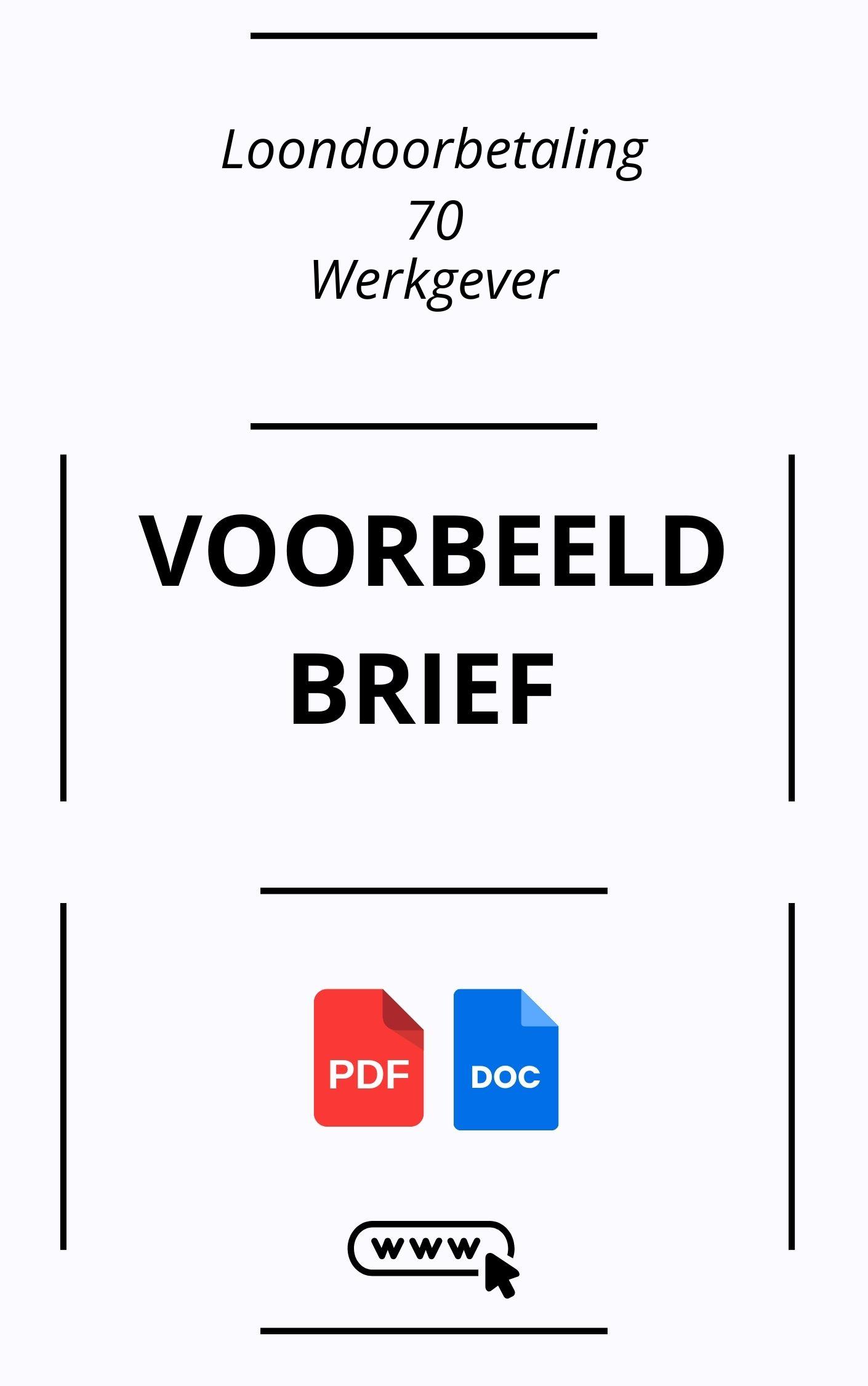 Voorbeeldbrief Loondoorbetaling 70 Werkgever