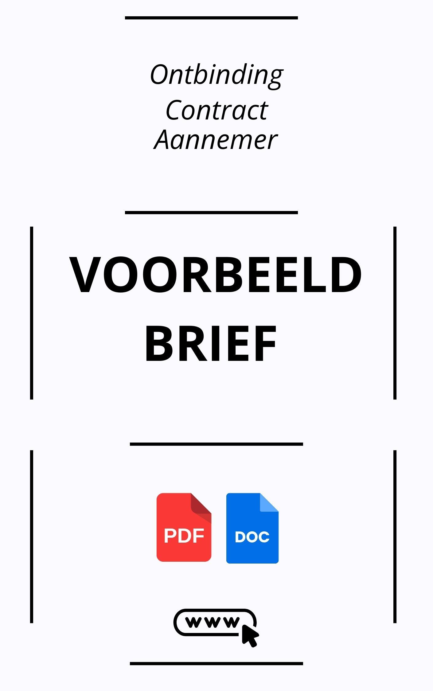 Voorbeeldbrief Ontbinding Contract Aannemer