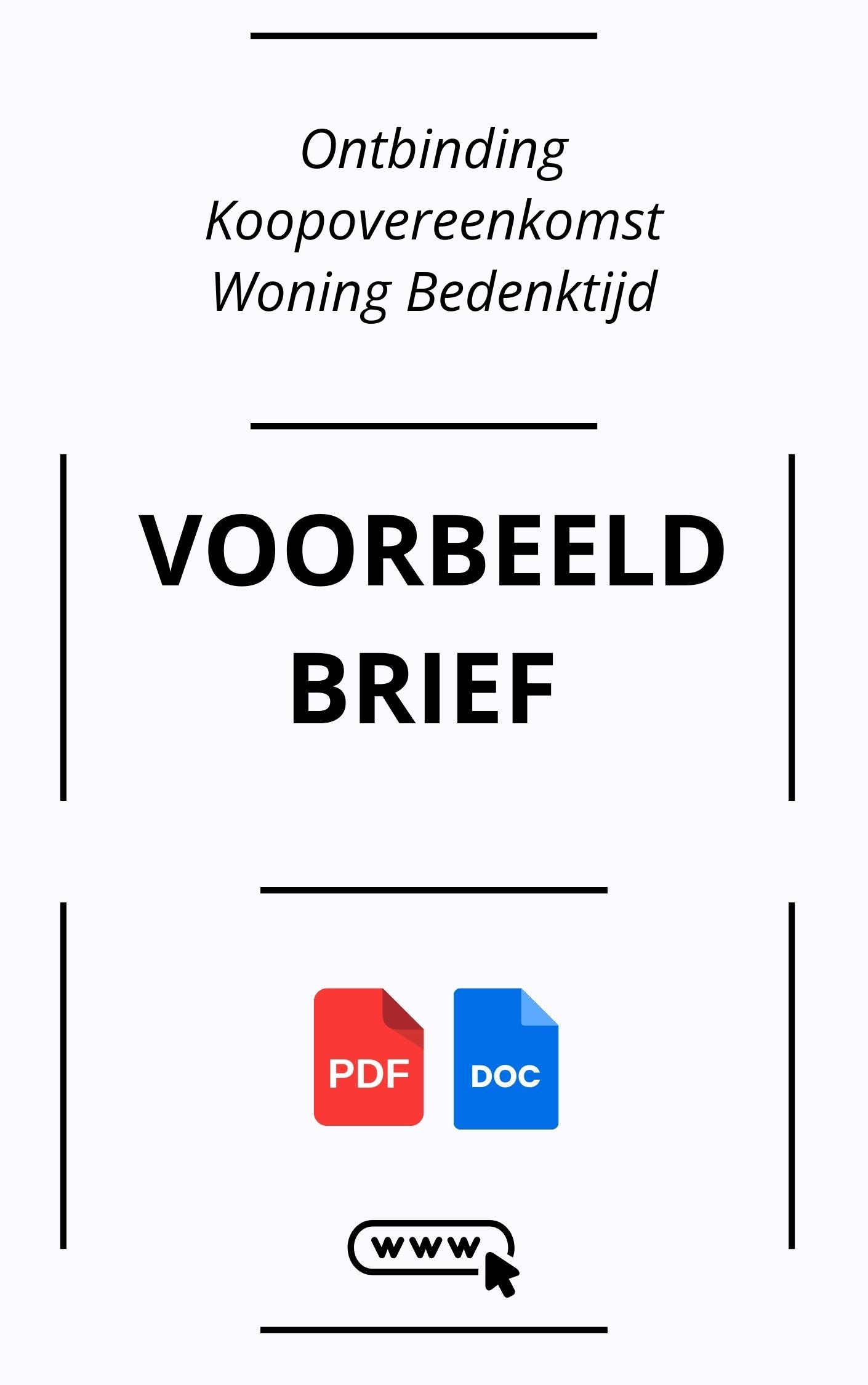 Voorbeeldbrief Ontbinding Koopovereenkomst Woning Bedenktijd