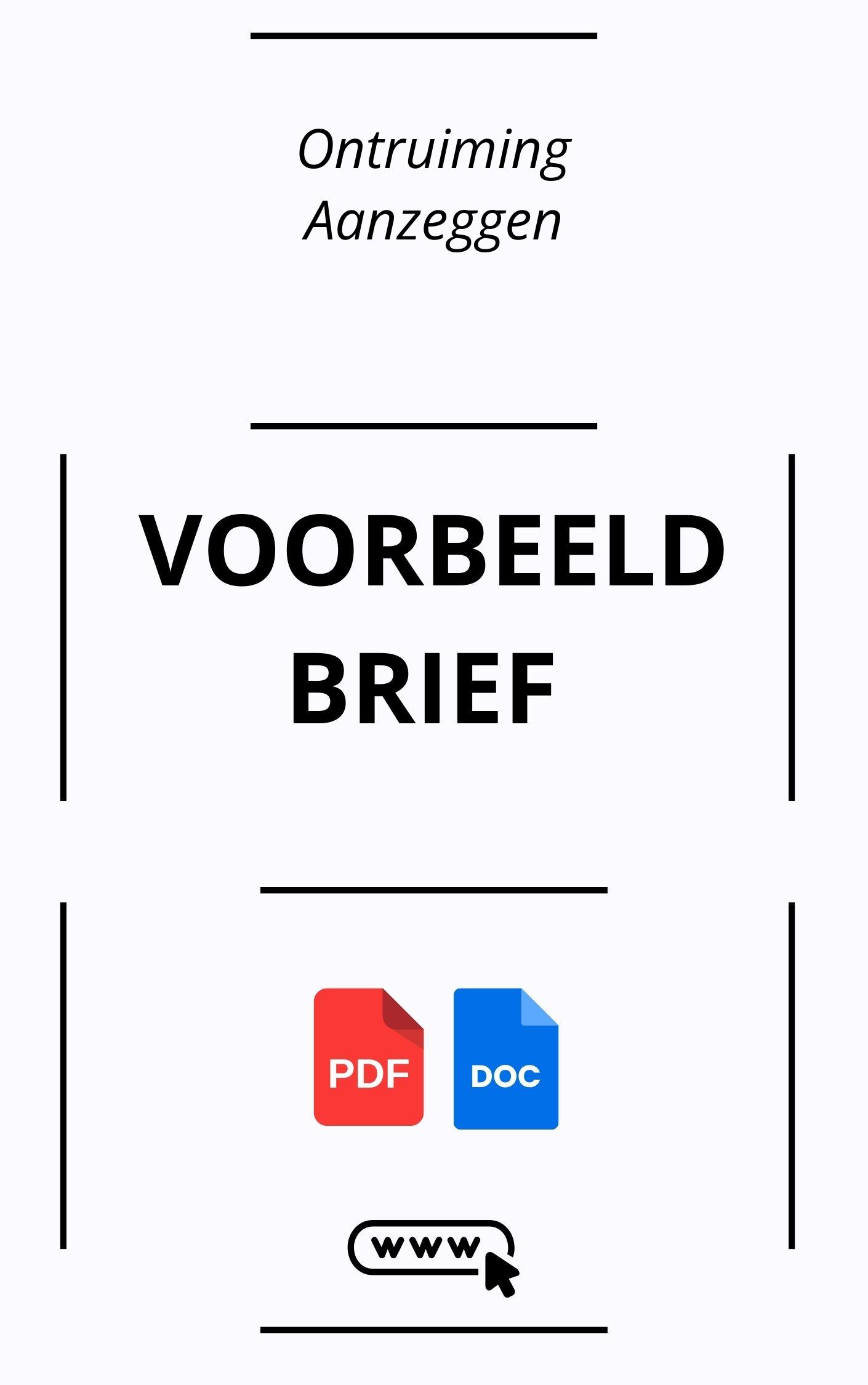 Ontruiming Aanzeggen Voorbeeldbrief