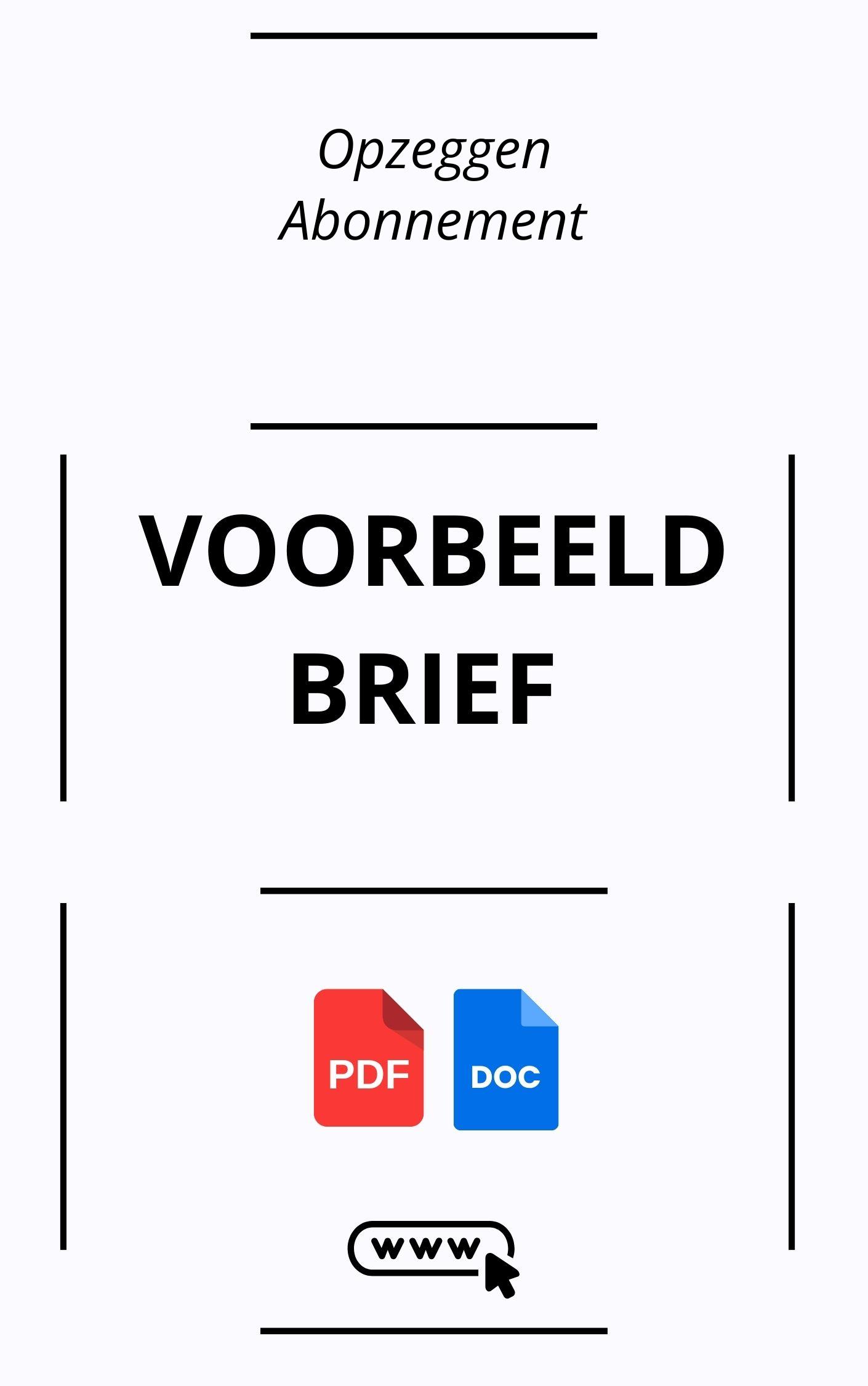 Voorbeeldbrief Opzeggen Abonnement