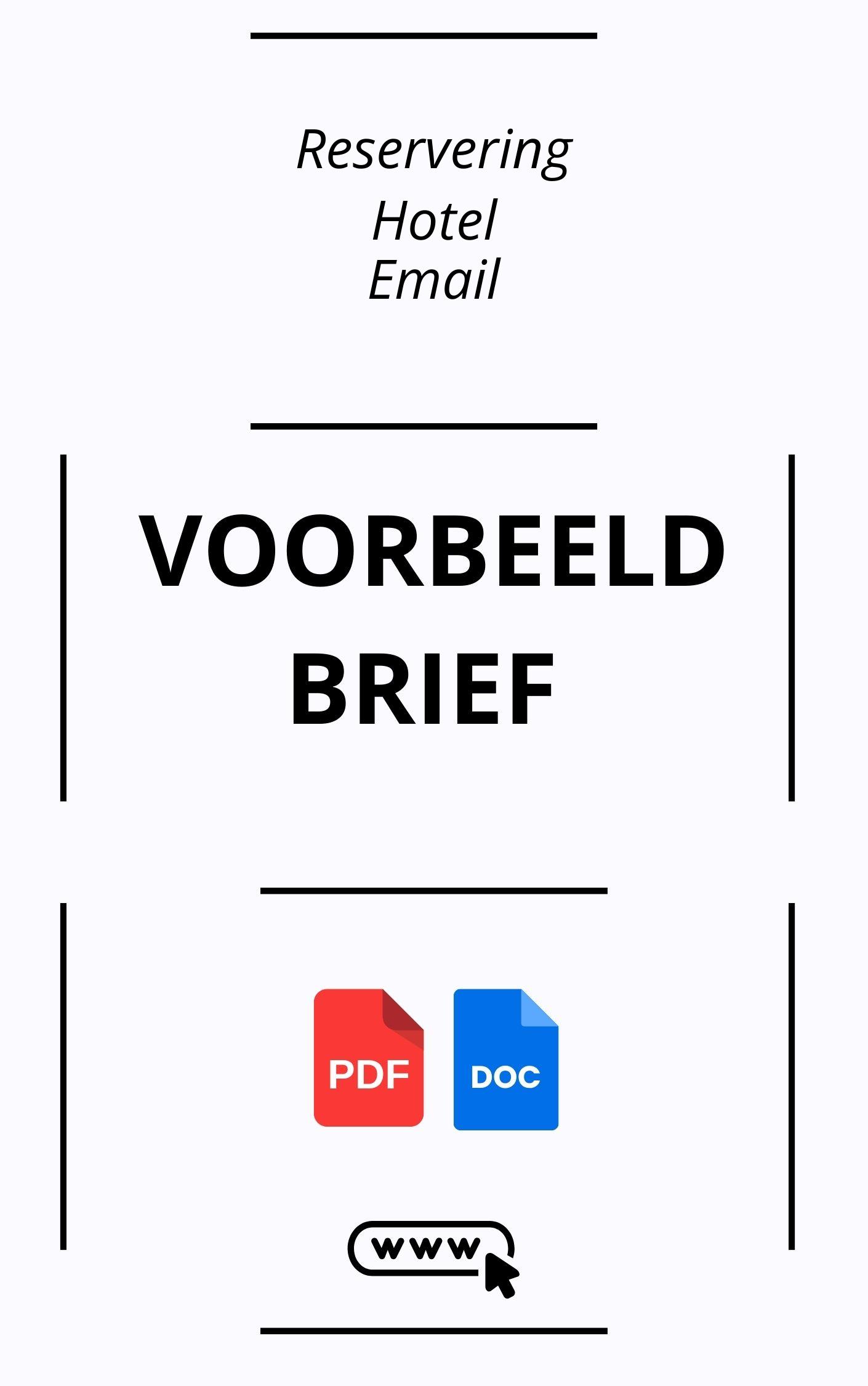 Voorbeeldbrief Reservering Hotel Email