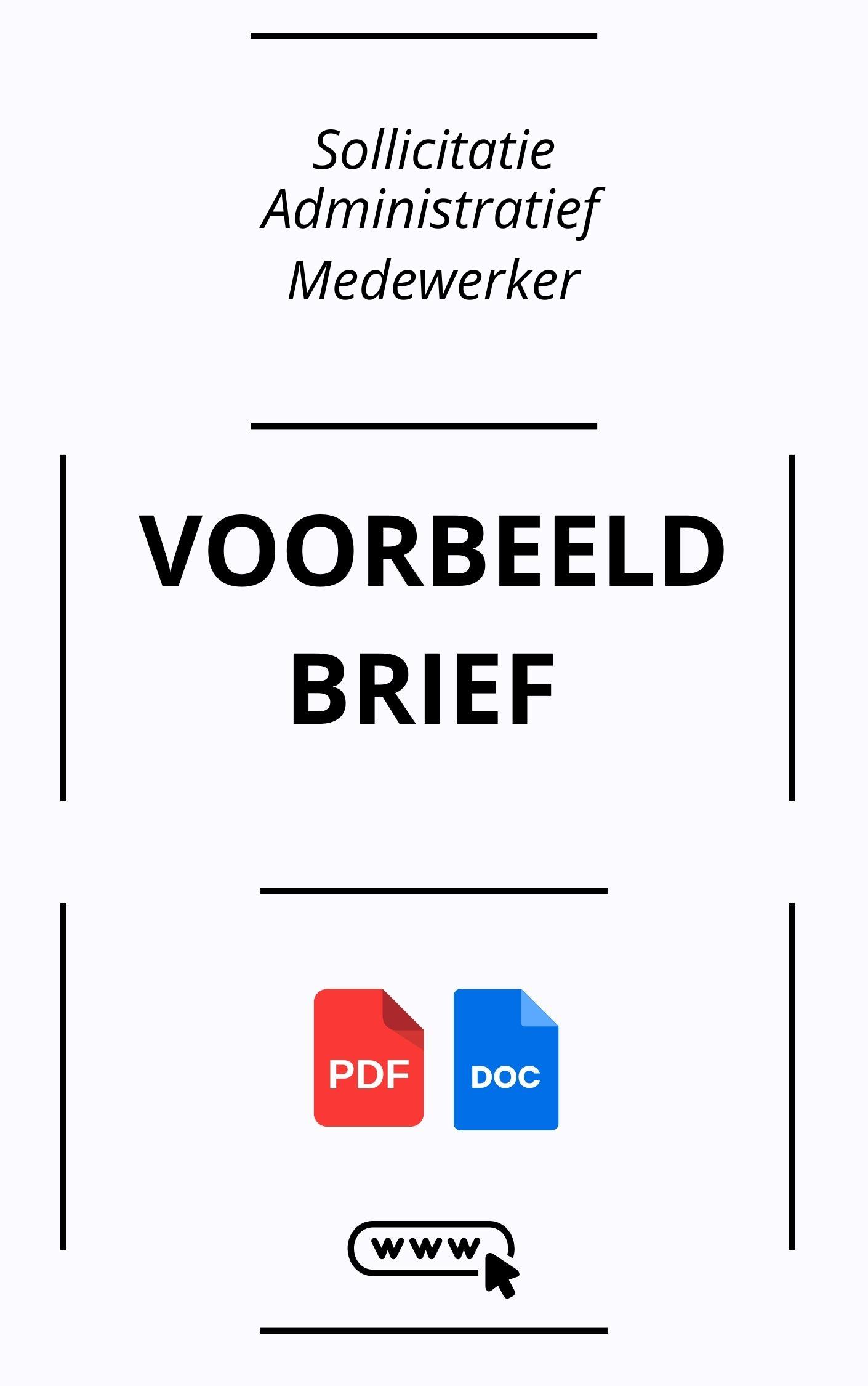 Voorbeeldbrief Sollicitatie Administratief Medewerker