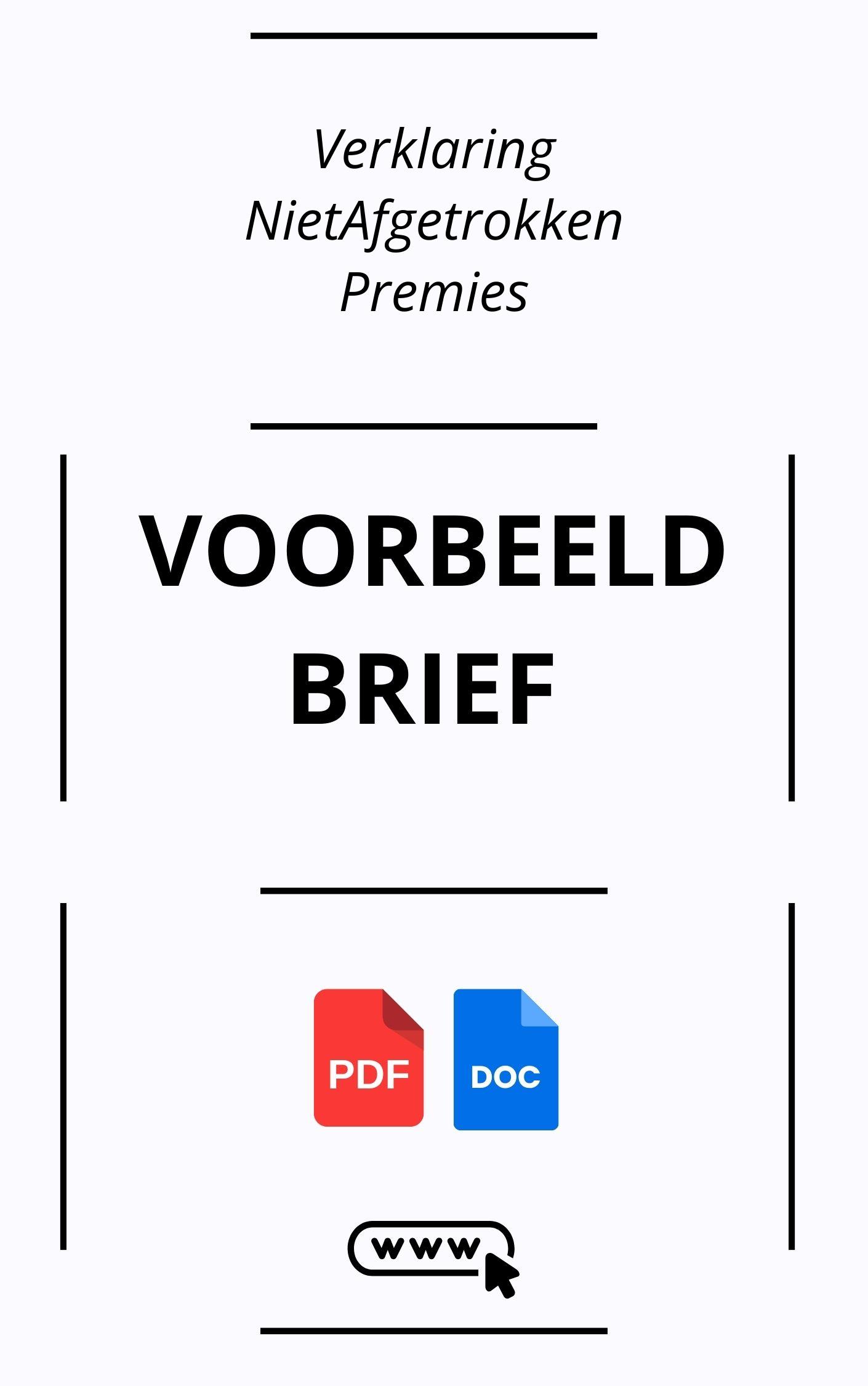 Voorbeeldbrief Verklaring Niet-Afgetrokken Premies