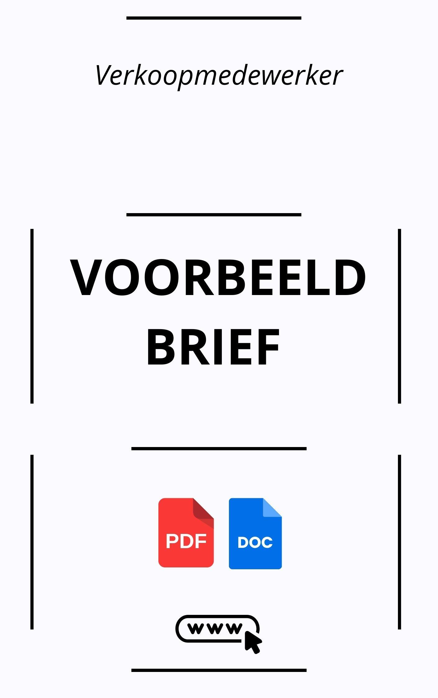 Voorbeeldbrief Verkoopmedewerker